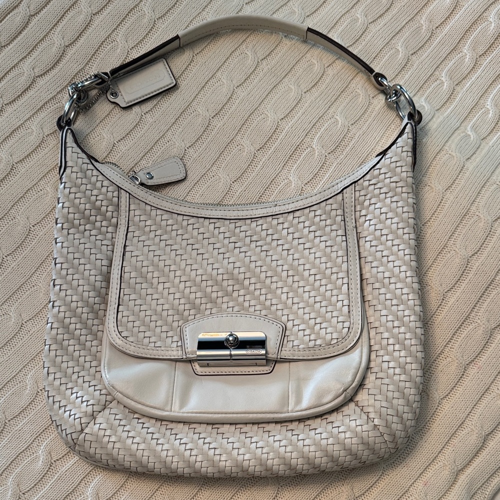 Coach VINTAGE Kristin Woven Hobo Leather Shoulder Bag